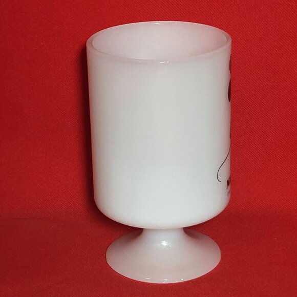 Walt Disney Productions White Milk Glass Cup Minnie Mouse Pedestal Footed Mug - Picture 10 of 11